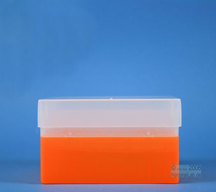 plastic-box EPPi® Box, 70mm, orange, lid with height limiter for 80mm fixed height